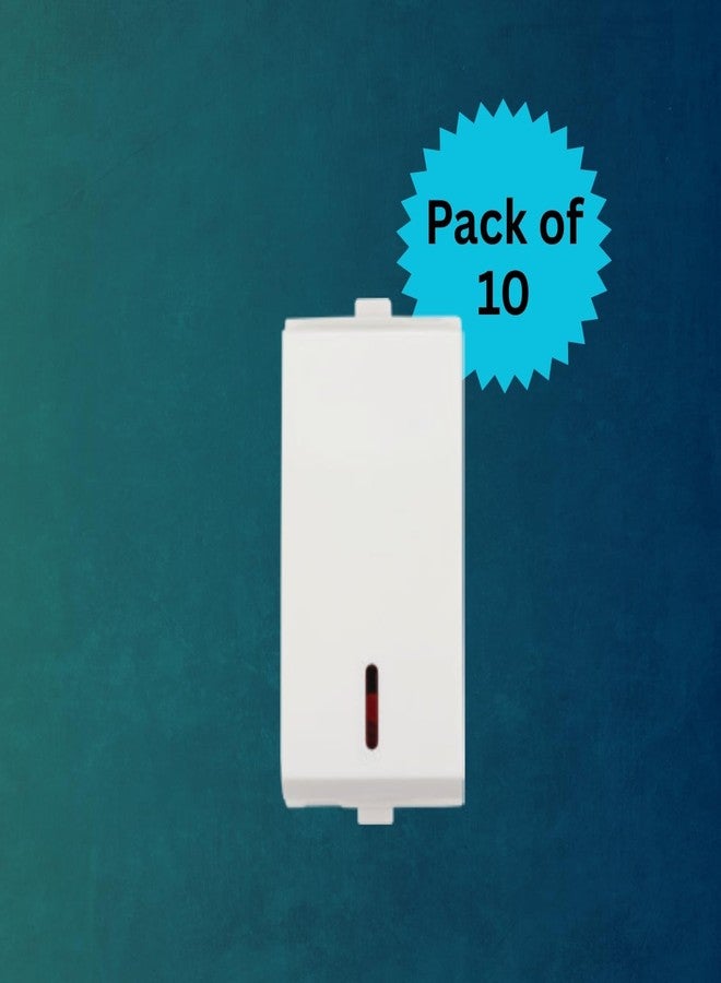 أنكور مفتاح Anchor by Panasonic Penta Modular 1 Module 16 AX أحادي الاتجاه مع نيون، مفتاح شديد التحمل للأحمال الحثية - المحركات والمراوح والأجهزة المنزلية، مفتاح أبيض، (65077-10) - Image 2